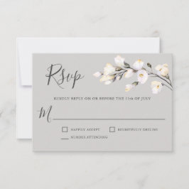 Floral Wedding RSVP witte Waterverf Kaartje
