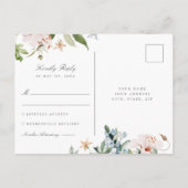 Floral Wedding RSVP witte Waterverf Uitnodiging Briefkaart (Achterkant)