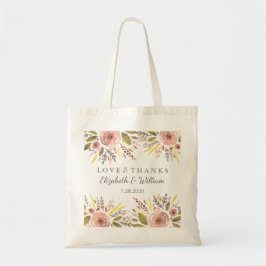 Floral Wedding Rustic Blush Rozen op maat Tote Bag