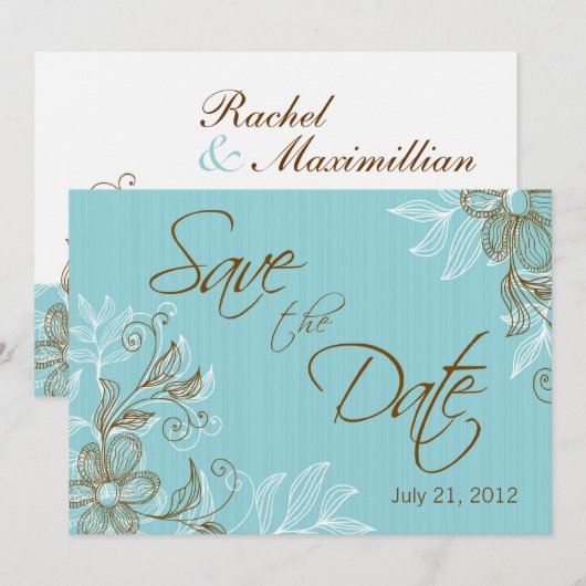Floral Wedding Save the Date (Voorkant / Achterkant)