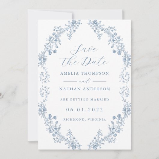  Floral Wedding Save the Date (Voorkant)
