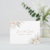 Floral Wedding Save the Date Aankondigingskaart (Staand voorkant)