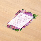 Floral Wedding Save the Date Acryl Uitnodigingen (Laagn)