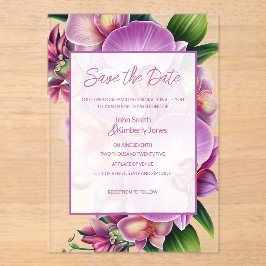 Floral Wedding Save the Date Acryl Uitnodigingen