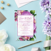 Floral Wedding Save the Date Acryl Uitnodigingen (Insitu (Huwelijk))