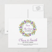 Floral Wedding Save the Date Briefkaart (Voorkant / Achterkant)