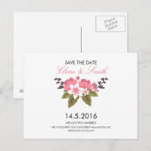 Floral Wedding Save the Date Briefkaart (Voorkant / Achterkant)