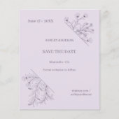Floral Wedding Save the Date Budget Uitnodiging Flyer (Voorkant)