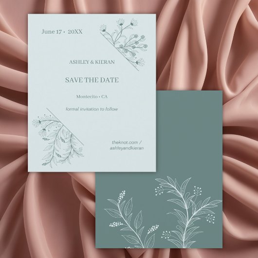 Floral Wedding Save the Date Budget Uitnodiging Flyer