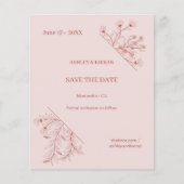 Floral Wedding Save the Date Budget Uitnodiging Flyer (Voorkant)