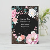 Floral Wedding Save the Date Card (Staand voorkant)