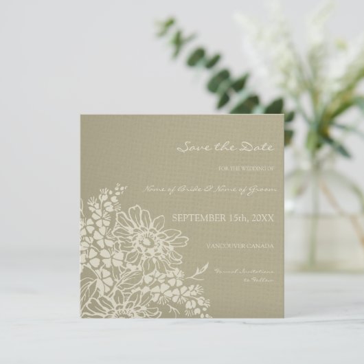  Floral Wedding Save the Date Card (Staand voorkant)