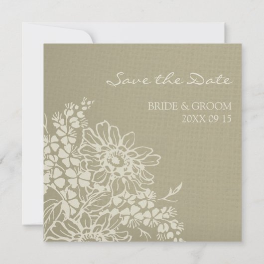  Floral Wedding Save the Date Card (Achterkant)