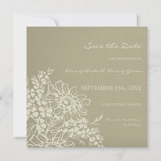  Floral Wedding Save the Date Card (Voorkant)