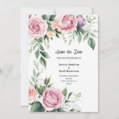 Floral Wedding Save the Date Card (Voorkant)