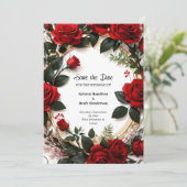 Floral Wedding Save the Date Card (Staand voorkant)