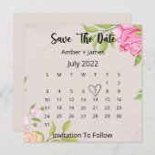 Floral Wedding Save the Date Flat Card Kaart (Voorkant / Achterkant)