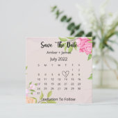 Floral Wedding Save the Date Flat Card Kaart (Staand voorkant)