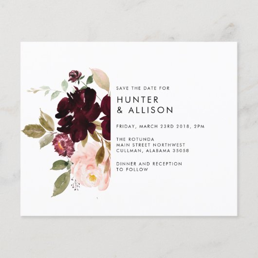 Floral Wedding Save the Date Flyer (Voorkant)