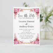 Floral Wedding Save the Date Invitation (Staand voorkant)