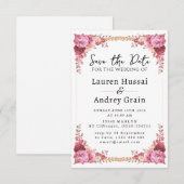 Floral Wedding Save the Date Invitation (Voorkant / Achterkant)