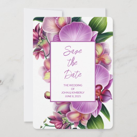 Floral Wedding Save The Date Kaart (Voorkant)