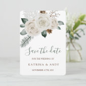 Floral Wedding Save the Date Kaarten (Staand voorkant)