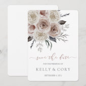 Floral Wedding Save the Date Kaarten (Voorkant / Achterkant)