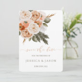 Floral Wedding Save the Date Kaarten (Staand voorkant)