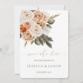 Floral Wedding Save the Date Kaarten (Voorkant)