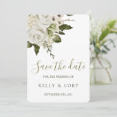 Floral Wedding Save the Date Kaarten (Staand voorkant)