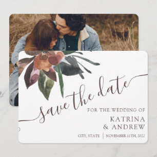 Floral Wedding Save the Date Kaarten
