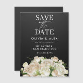 Floral Wedding Save the Date Magnetische Uitnodiging (Voorkant / Achterkant)