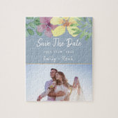 Floral Wedding Save the Date Puzzle Legpuzzel (Verticaal)