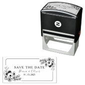 Floral Wedding Save the Date Self-Inking Stamp Zelfinktende Stempel (In situ)