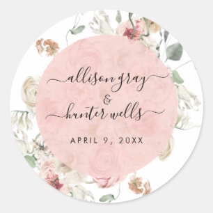 Floral Wedding Seal Annabeth Ronde Sticker