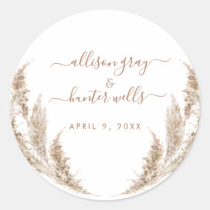Floral Wedding Seal Ronde Sticker