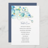 Floral Wedding Seating Chart, Table Plan Kaart (Voorkant / Achterkant)