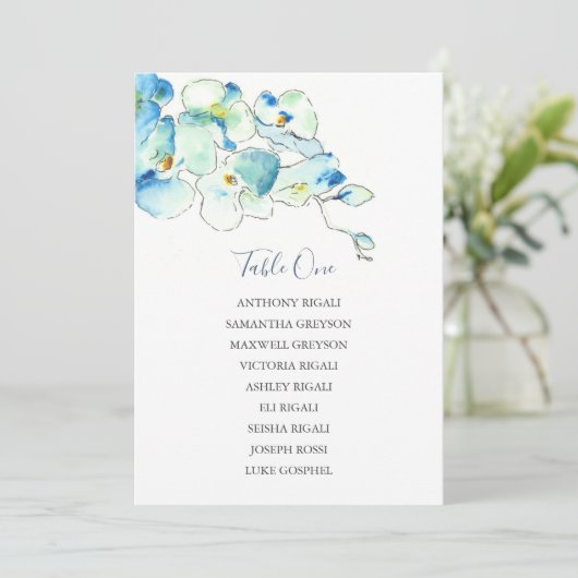 Floral Wedding Seating Chart, Table Plan Kaart (Staand voorkant)