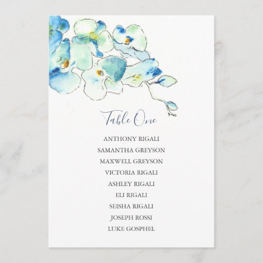 Floral Wedding Seating Chart, Table Plan Kaart (Voorkant)