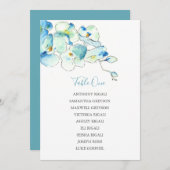 Floral Wedding Seating Chart, Table Plan Kaart (Voorkant / Achterkant)