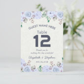 Floral Wedding Seding Place Table Number / Escort Kaart (Staand voorkant)