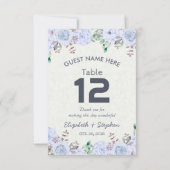 Floral Wedding Seding Place Table Number / Escort Kaart (Achterkant)