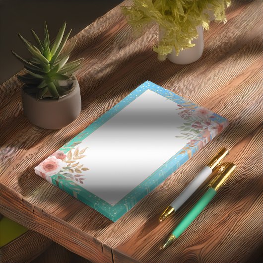 Floral Wedding Shower Blauwgroen Gold Confetti Pol Post-it® Notes