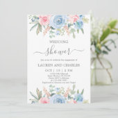 Floral Wedding Shower-uitnodiging Kaart (Staand voorkant)