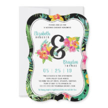 Floral Wedding Shower-uitnodiging, tropisch