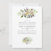 Floral Wedding Shower voor groene en witte Waterve Kaart (Voorkant)