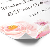 Floral Wedding Sign. Girly Pink & Gold Waterverf Poster (Hoek)