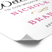 Floral Wedding Sign. Waterverf van het voorjaar va Poster (Hoek)