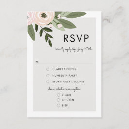 Floral Wedding Sprigs, RSVP Menu Kaart